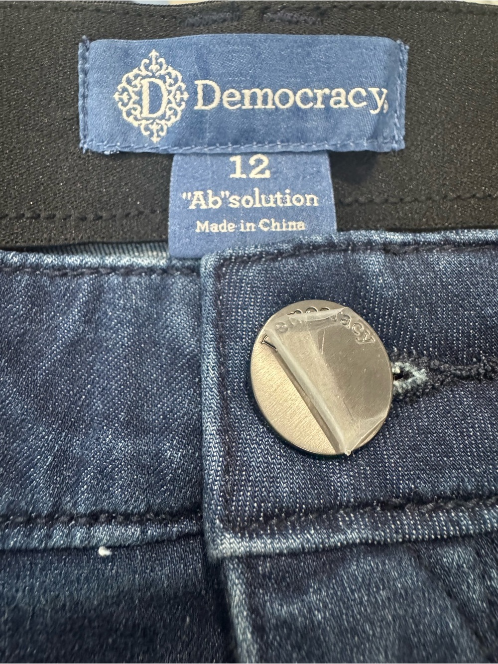 Democracy Dark Blue Distressed Ankle Jeans - Picture 2 of 8